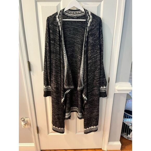 Torrid Black & Gray Open Front Waterfall Long Cardigan Sweater sz 2X - Picture 1 of 8